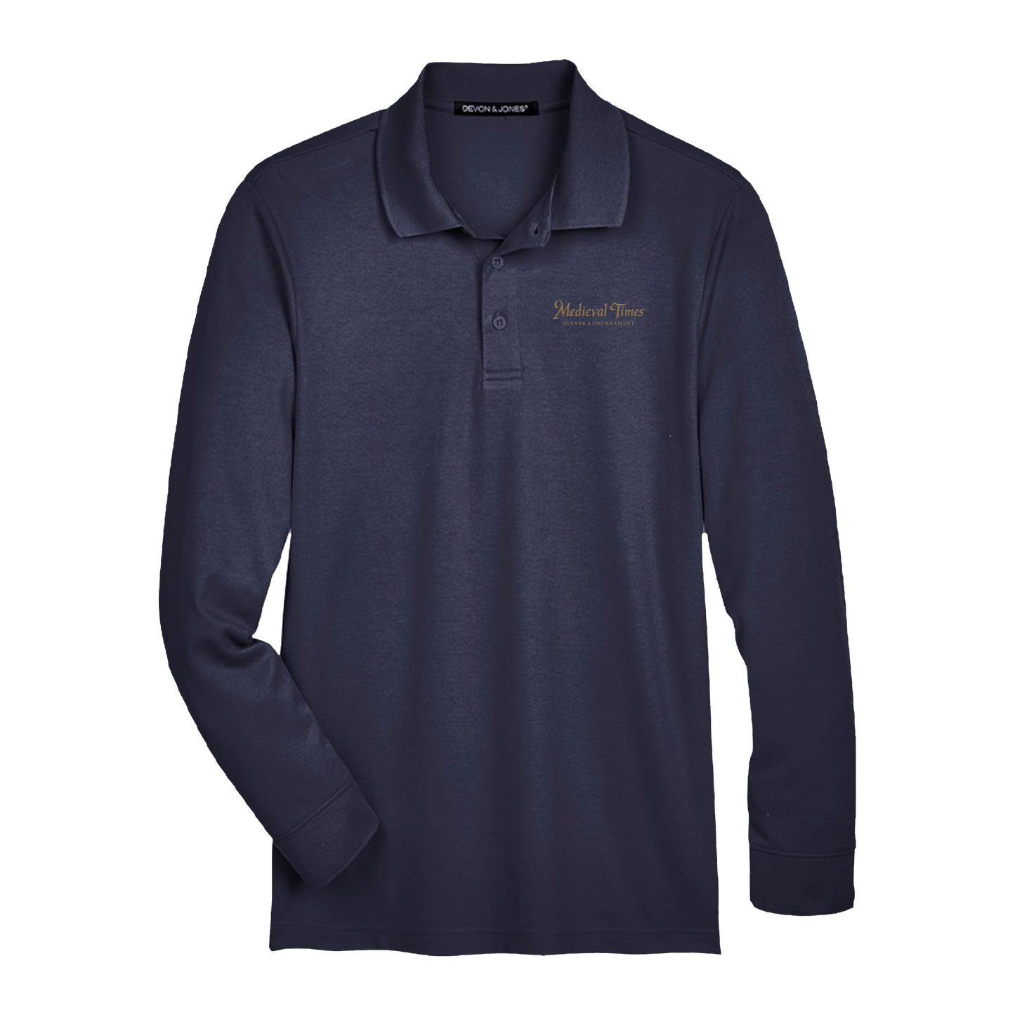 Dinner and Tournament Long Sleeve Polo - Navy